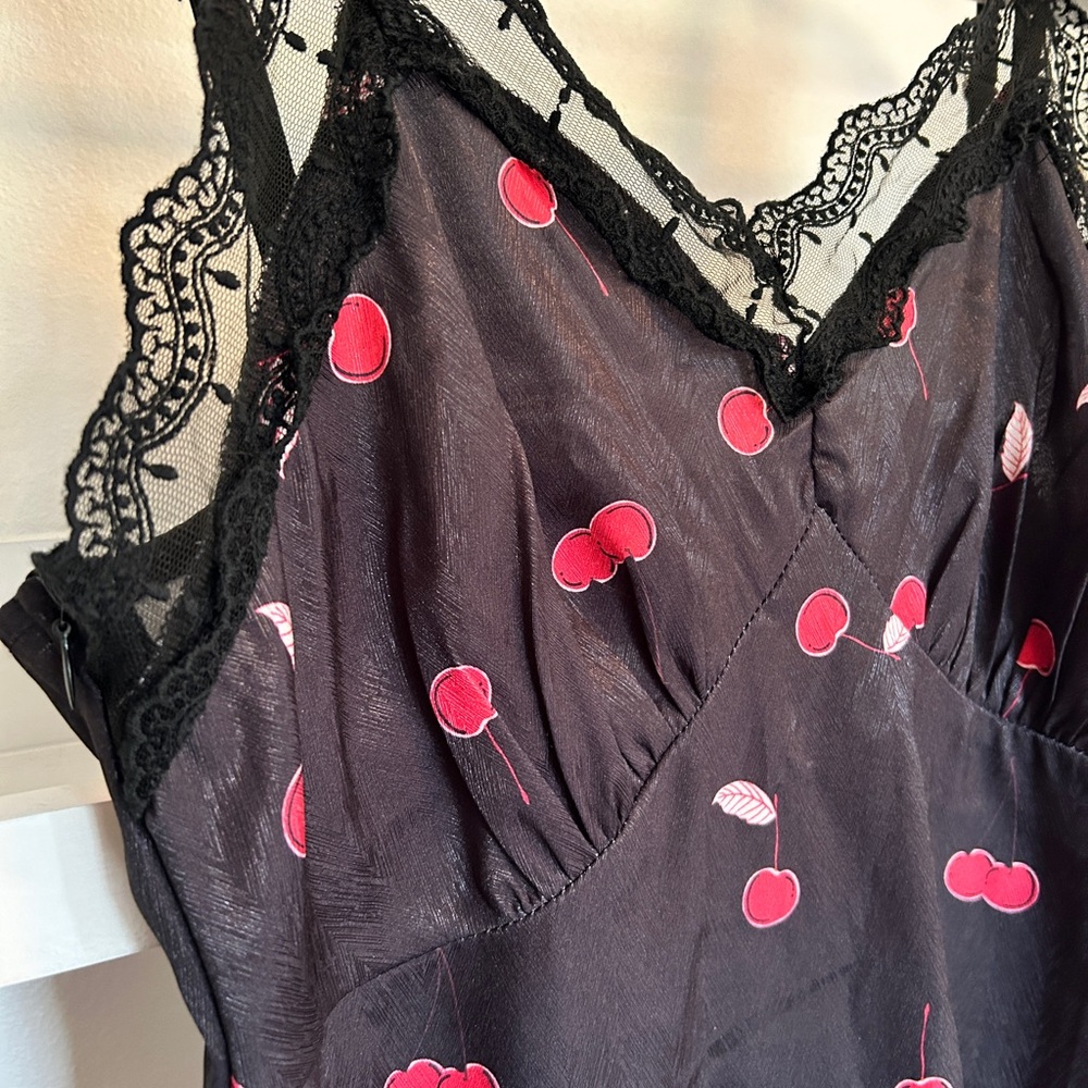 Size Small slip dress with cherries